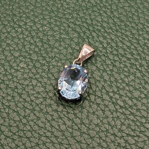 ✨ Oval Blue Topaz Pendant in Sterling Silver ✨
